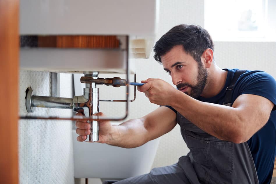 Plumber cleaning clogged sink drain - Ben Franklin plumbing drain cleaning repair phoenix az